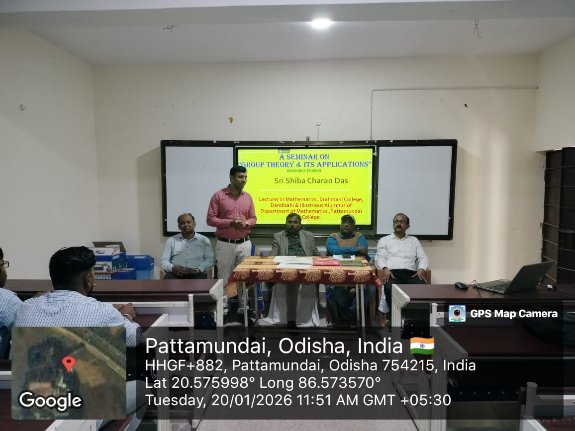 Alumni Activity: Alumnus Sri Shiba Charan Das, Lecturer in Mathematics, Brahmani College, Dandisahi delivered a guest lecture on 