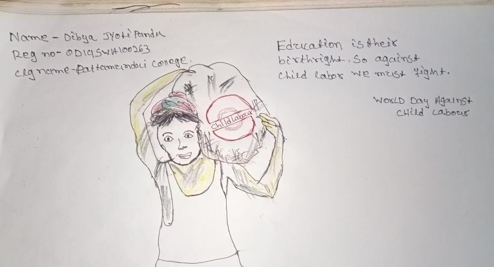 ART BY STUDENTS ON WORLD DAY AGAINST CHILD LABOUR