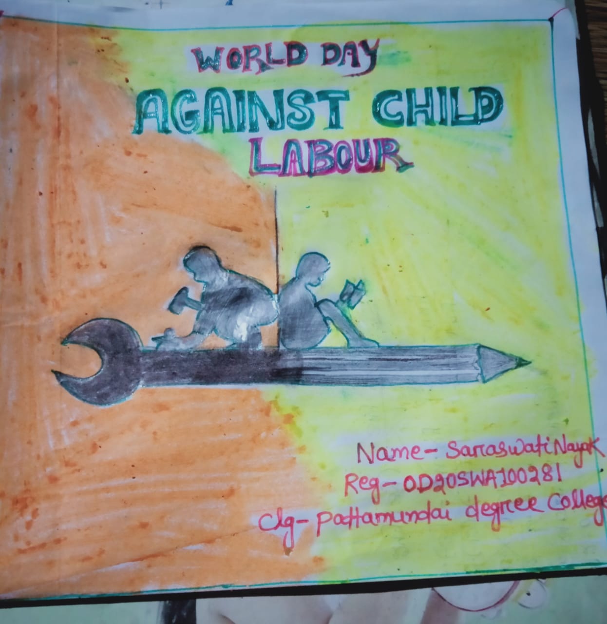 ART BY STUDENTS ON WORLD DAY AGAINST CHILD LABOUR