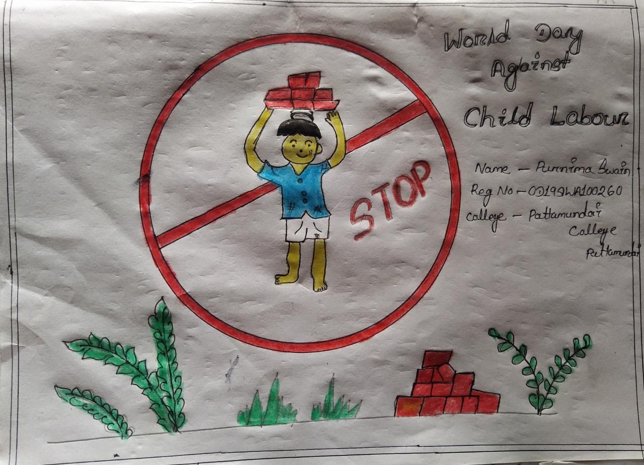 ART BY STUDENTS ON WORLD DAY AGAINST CHILD LABOUR